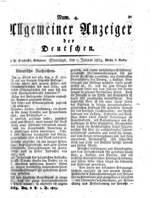 Allgemeiner Anzeiger der Deutschen Sonntag 5. Januar 1823