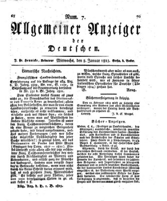 Allgemeiner Anzeiger der Deutschen Mittwoch 8. Januar 1823