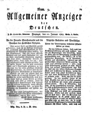 Allgemeiner Anzeiger der Deutschen Freitag 10. Januar 1823