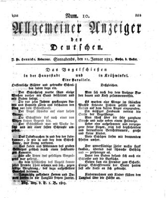 Allgemeiner Anzeiger der Deutschen Samstag 11. Januar 1823