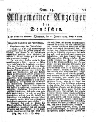 Allgemeiner Anzeiger der Deutschen Dienstag 14. Januar 1823