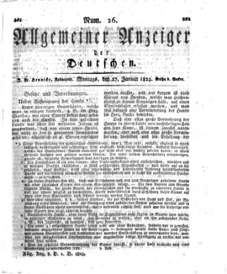 Allgemeiner Anzeiger der Deutschen Montag 27. Januar 1823