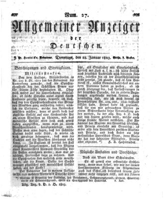 Allgemeiner Anzeiger der Deutschen Dienstag 28. Januar 1823