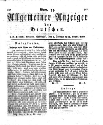 Allgemeiner Anzeiger der Deutschen Montag 3. Februar 1823