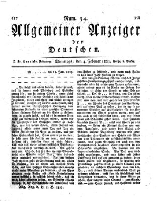 Allgemeiner Anzeiger der Deutschen Dienstag 4. Februar 1823