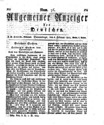 Allgemeiner Anzeiger der Deutschen Donnerstag 6. Februar 1823