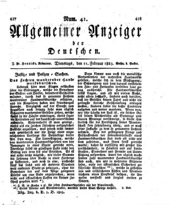 Allgemeiner Anzeiger der Deutschen Dienstag 11. Februar 1823