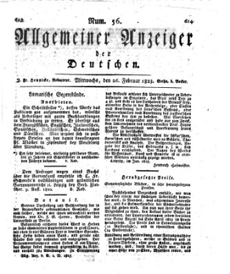 Allgemeiner Anzeiger der Deutschen Mittwoch 26. Februar 1823