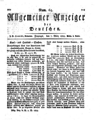 Allgemeiner Anzeiger der Deutschen Freitag 7. März 1823