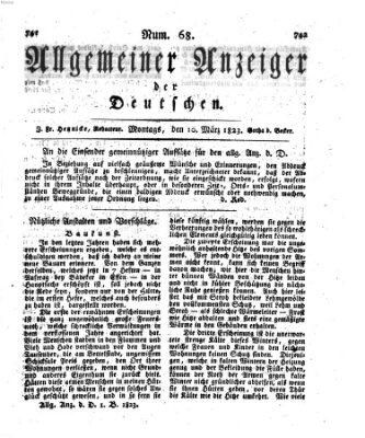 Allgemeiner Anzeiger der Deutschen Montag 10. März 1823