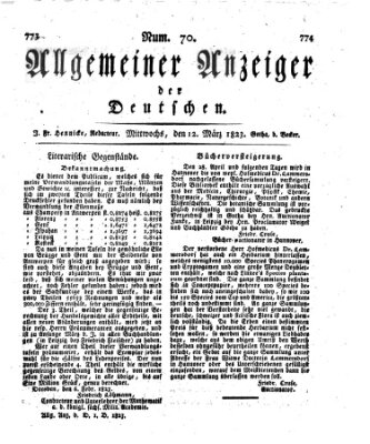 Allgemeiner Anzeiger der Deutschen Mittwoch 12. März 1823