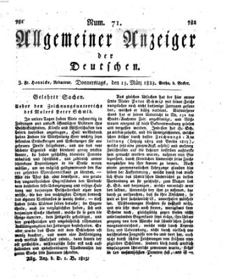 Allgemeiner Anzeiger der Deutschen Donnerstag 13. März 1823