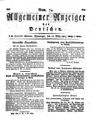 Allgemeiner Anzeiger der Deutschen Sonntag 16. März 1823