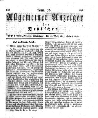 Allgemeiner Anzeiger der Deutschen Dienstag 18. März 1823