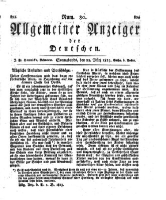 Allgemeiner Anzeiger der Deutschen Samstag 22. März 1823