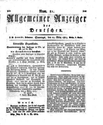 Allgemeiner Anzeiger der Deutschen Sonntag 23. März 1823