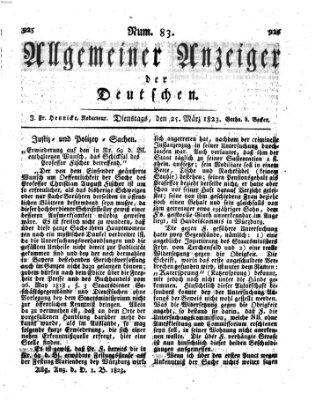 Allgemeiner Anzeiger der Deutschen Dienstag 25. März 1823