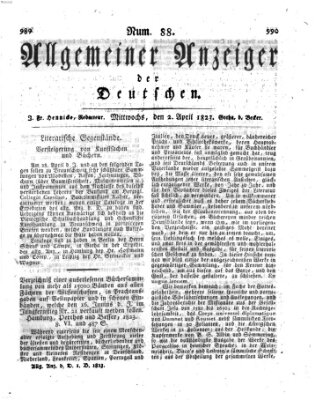 Allgemeiner Anzeiger der Deutschen Mittwoch 2. April 1823