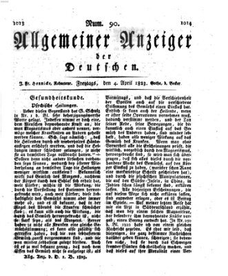 Allgemeiner Anzeiger der Deutschen Freitag 4. April 1823