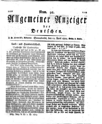 Allgemeiner Anzeiger der Deutschen Samstag 12. April 1823