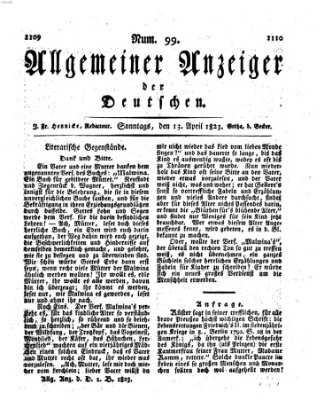 Allgemeiner Anzeiger der Deutschen Sonntag 13. April 1823