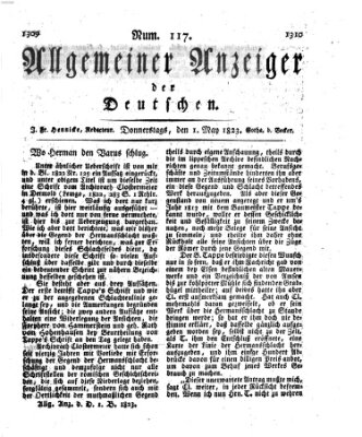 Allgemeiner Anzeiger der Deutschen Donnerstag 1. Mai 1823