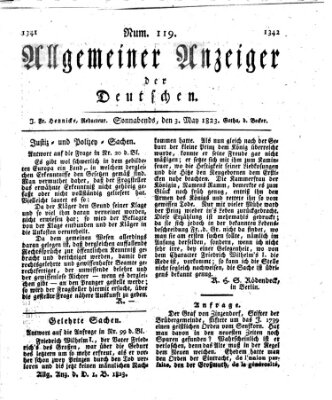 Allgemeiner Anzeiger der Deutschen Samstag 3. Mai 1823