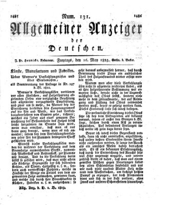 Allgemeiner Anzeiger der Deutschen Freitag 16. Mai 1823