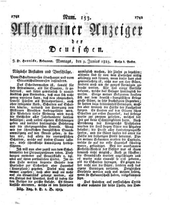 Allgemeiner Anzeiger der Deutschen Montag 9. Juni 1823