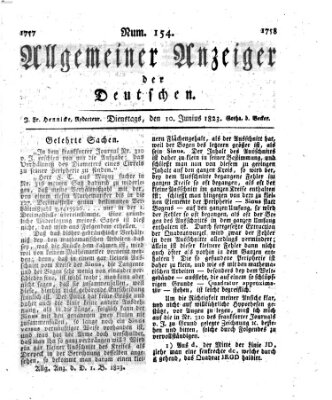 Allgemeiner Anzeiger der Deutschen Dienstag 10. Juni 1823
