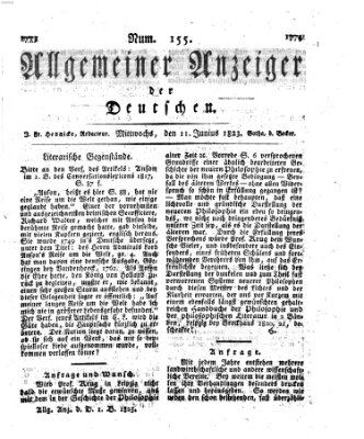 Allgemeiner Anzeiger der Deutschen Mittwoch 11. Juni 1823