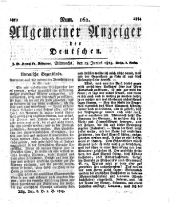 Allgemeiner Anzeiger der Deutschen Mittwoch 18. Juni 1823