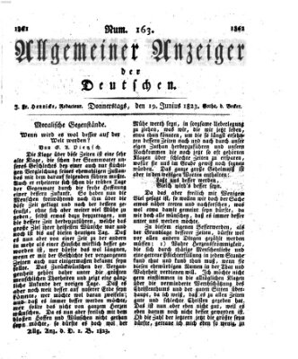 Allgemeiner Anzeiger der Deutschen Donnerstag 19. Juni 1823