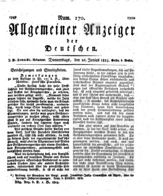 Allgemeiner Anzeiger der Deutschen Donnerstag 26. Juni 1823