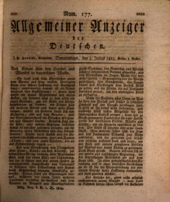 Allgemeiner Anzeiger der Deutschen Donnerstag 3. Juli 1823