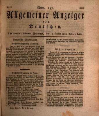 Allgemeiner Anzeiger der Deutschen Sonntag 13. Juli 1823