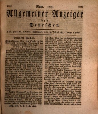 Allgemeiner Anzeiger der Deutschen Montag 14. Juli 1823