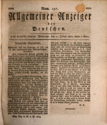 Allgemeiner Anzeiger der Deutschen Mittwoch 23. Juli 1823