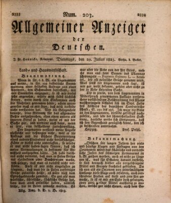 Allgemeiner Anzeiger der Deutschen Dienstag 29. Juli 1823