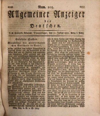 Allgemeiner Anzeiger der Deutschen Donnerstag 31. Juli 1823