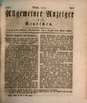 Allgemeiner Anzeiger der Deutschen Donnerstag 7. August 1823