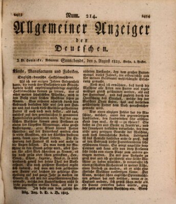 Allgemeiner Anzeiger der Deutschen Samstag 9. August 1823