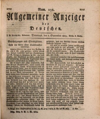 Allgemeiner Anzeiger der Deutschen Dienstag 2. September 1823