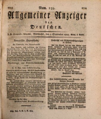 Allgemeiner Anzeiger der Deutschen Mittwoch 3. September 1823