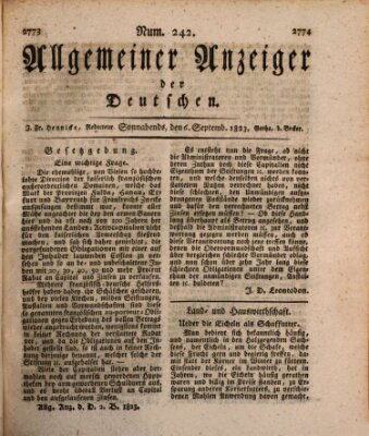 Allgemeiner Anzeiger der Deutschen Samstag 6. September 1823