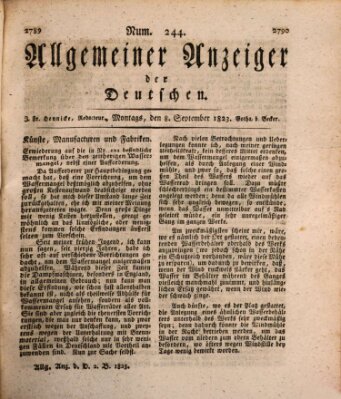 Allgemeiner Anzeiger der Deutschen Montag 8. September 1823