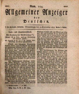 Allgemeiner Anzeiger der Deutschen Donnerstag 18. September 1823