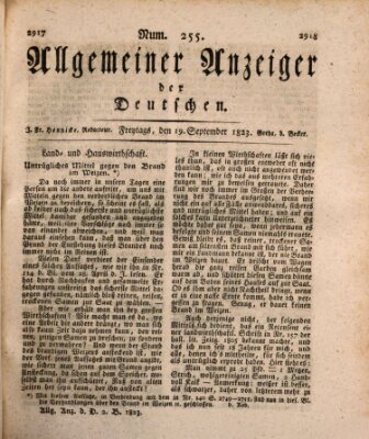 Allgemeiner Anzeiger der Deutschen Freitag 19. September 1823