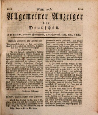 Allgemeiner Anzeiger der Deutschen Samstag 20. September 1823