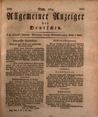 Allgemeiner Anzeiger der Deutschen Sonntag 28. September 1823